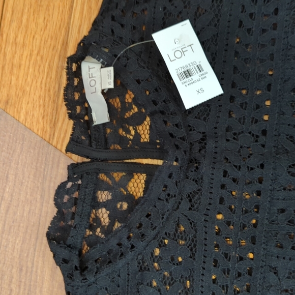 Loft black sheer lacy top - Picture 2 of 8